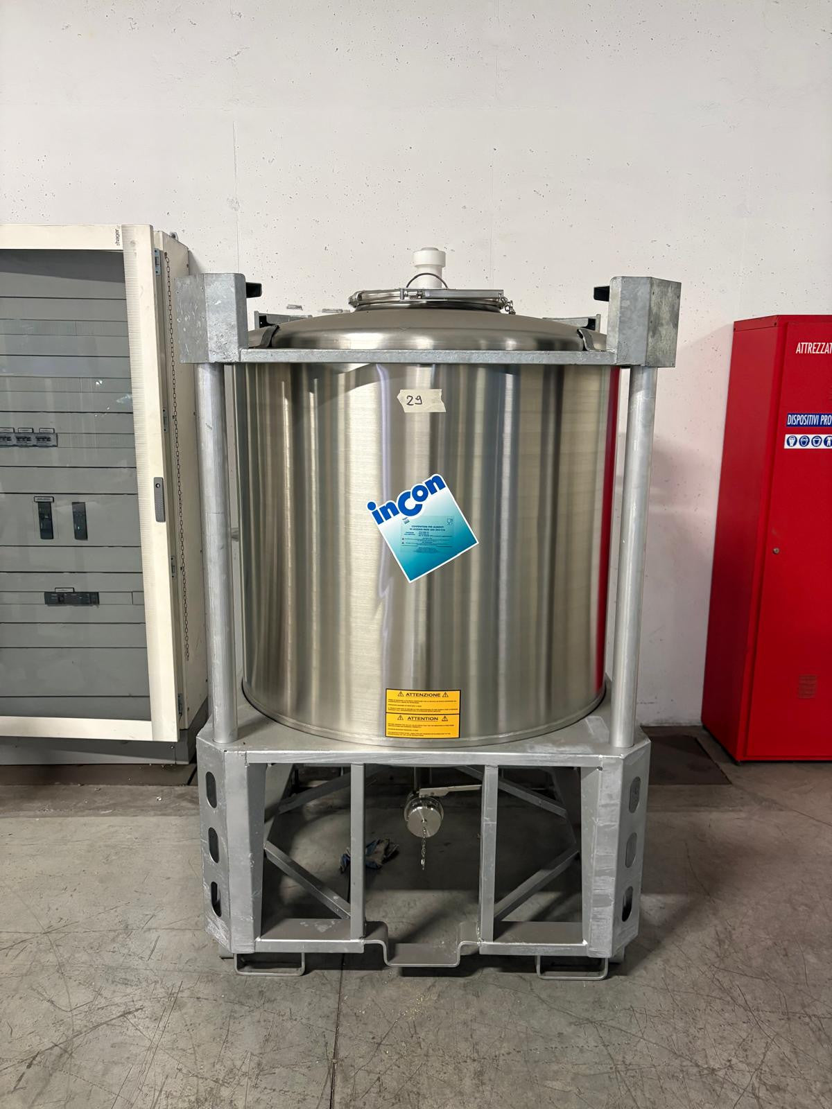 SERBATOIO INOX PALLETTIZZATO LT 1000 "PFC" - OUTLET29