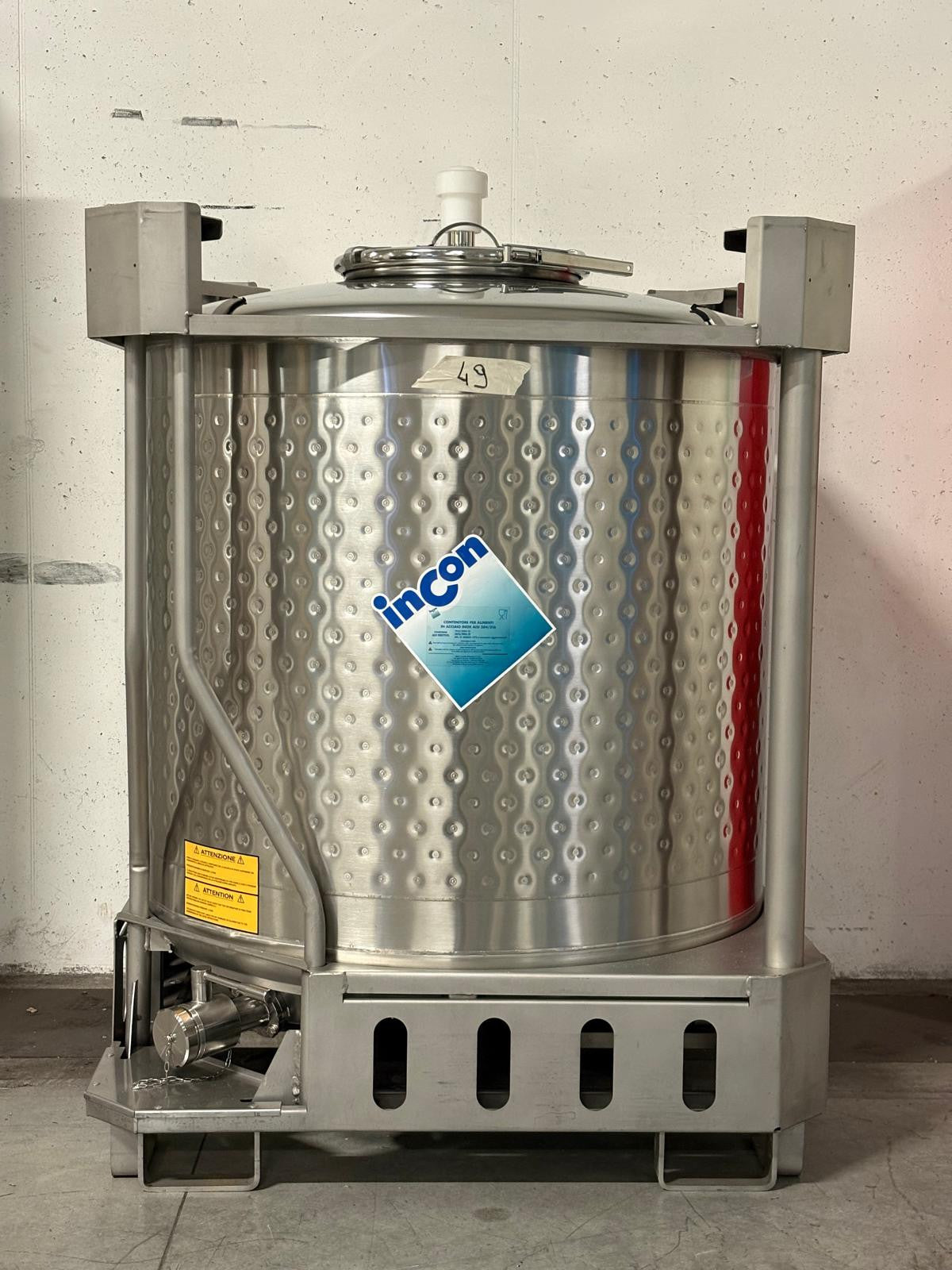 EDELSTAHL-TANK PALLETTIERT MIT KÜHLBAND LT 1000 "PL" - OUTLET49