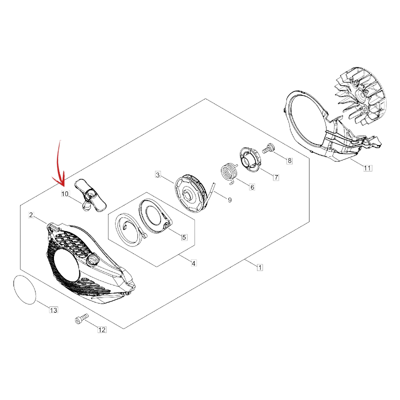 STARTER HANDLE FOR ECHO CS-2511WES CHAINSAW