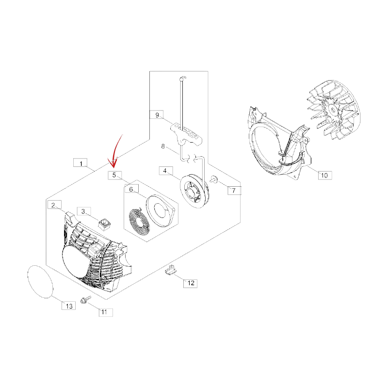 STARTER SPRING KIT FOR ECHO CHAINSAW CS-501SX