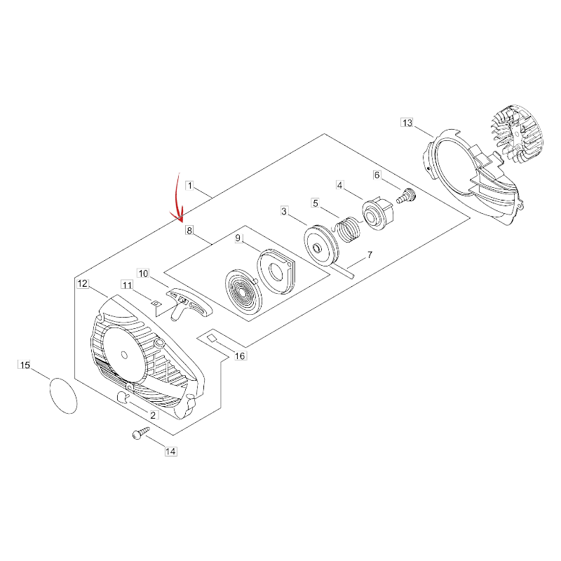 STARTER SPRING KIT FOR ECHO CHAINSAWS CS 280TES-310ES-362WES-4510ES AND OTHER MODELS