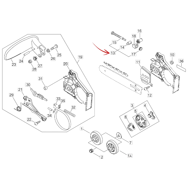 KIT KETTENSPANNER FÜR DIE KETTENSÄGE ECHO CS 280TES/C UND ANDERE MODELLE