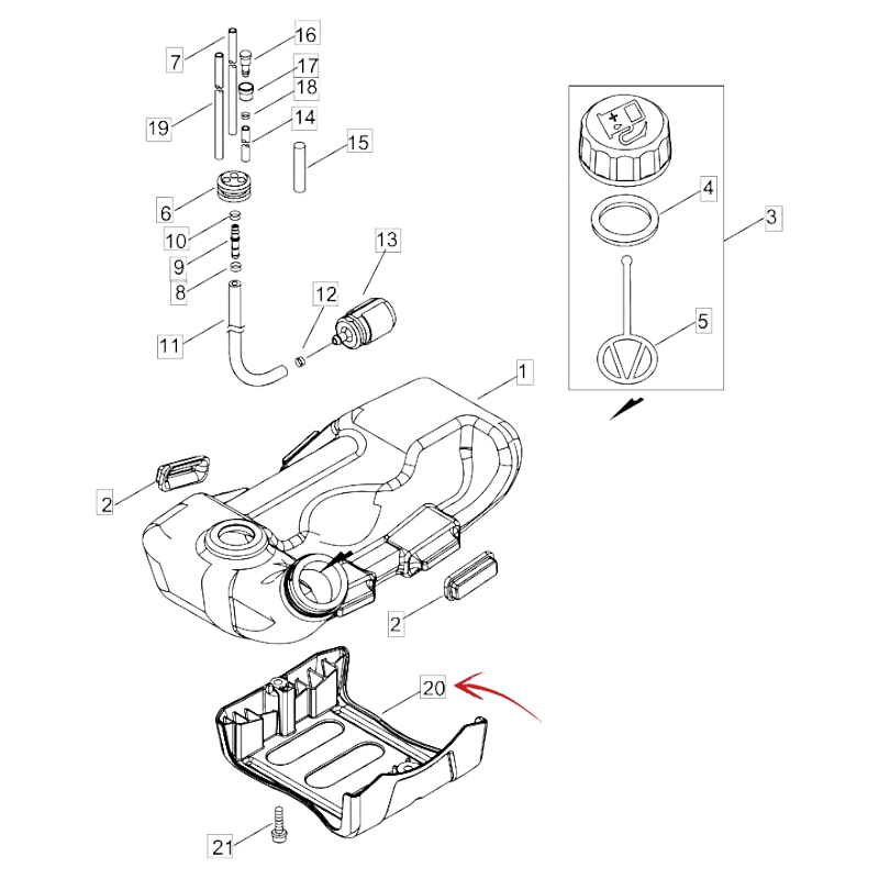 SUPPORTO SERBATOIO DECESPUGLIATORE ECHO SRM 420ES-CLS 520ES E ALTRI MODELLI