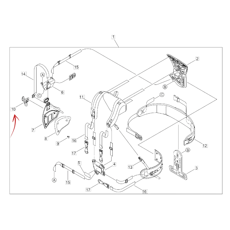 REPLACEMENT HOOK FOR STRAP ECHO CLS 520ES AND SRM 520ESU