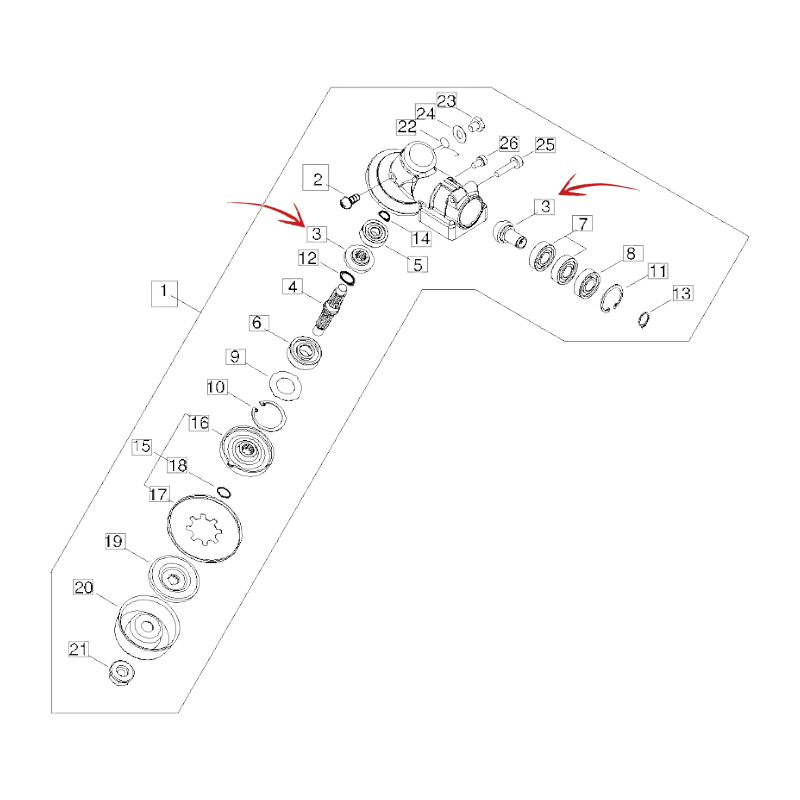 CONICAL GEAR KIT FOR ECHO SRM 420TESL AND 420TESU BRUSH CUTTER