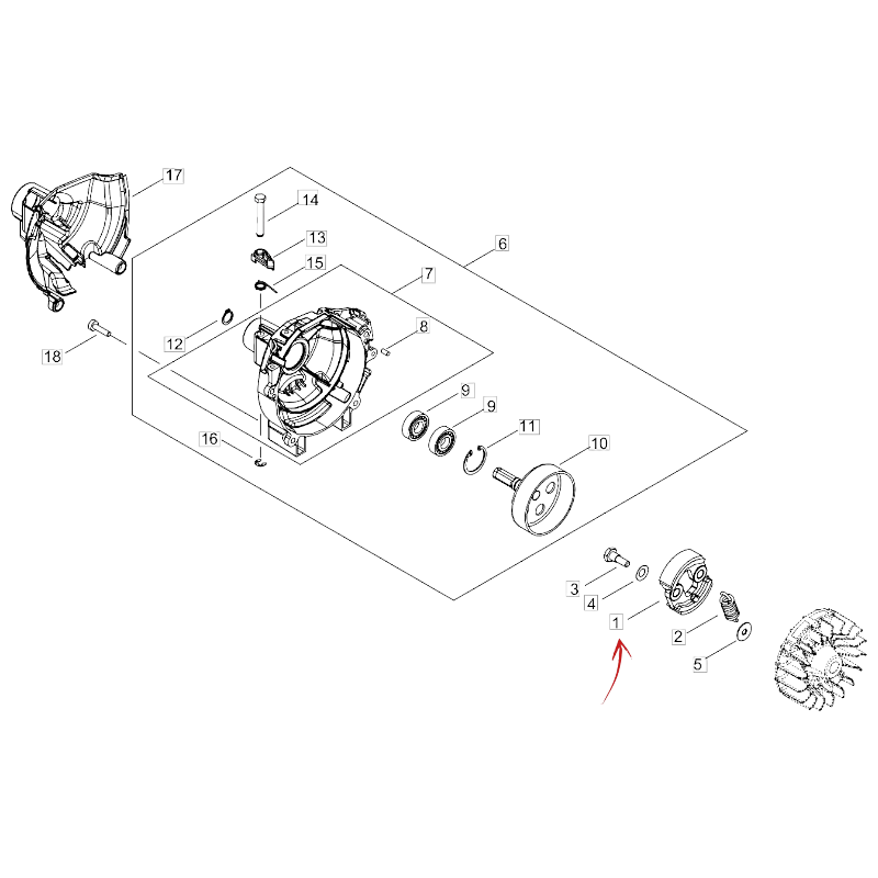 EMBRAYAGE DE DÉBROUSSAILLEUSE ECHO RM 3020T