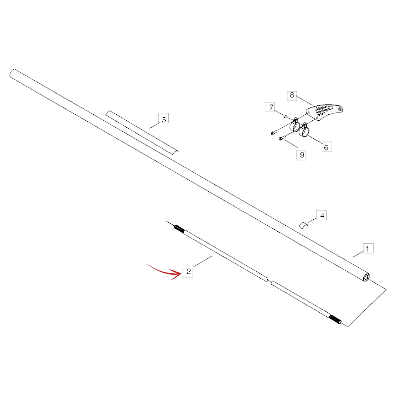 ECHO BRUSH CUTTER TRANSMISSION SHAFT WITH FIXED BAR SRM 420 AND OTHER MODELS