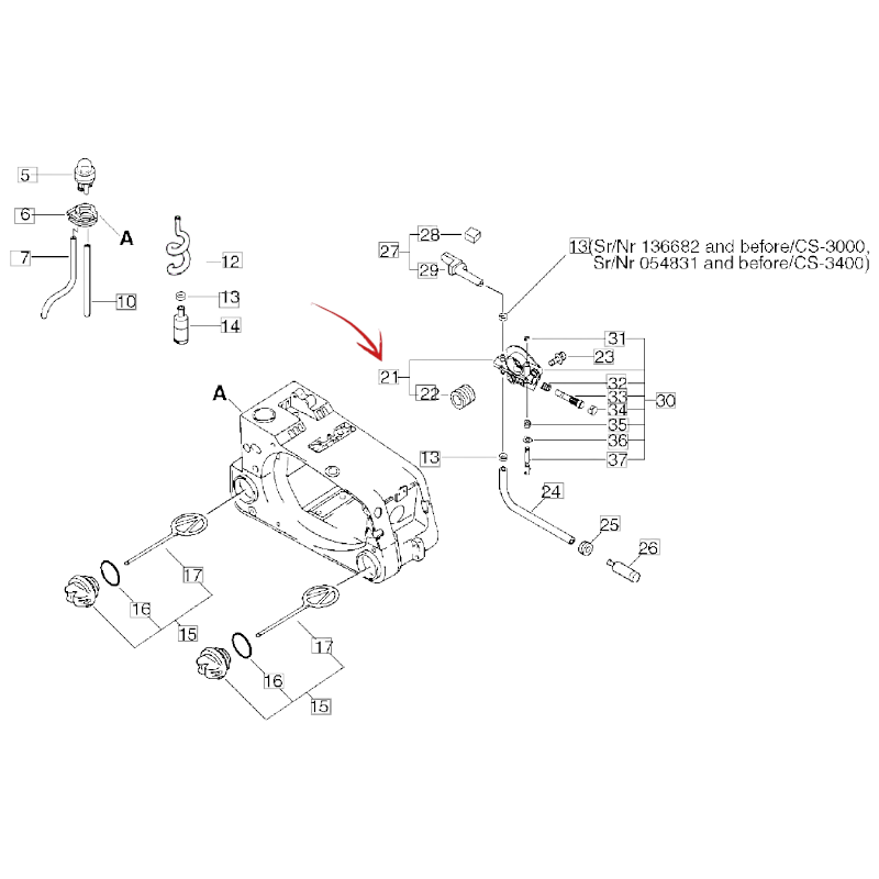 COMPLETE OIL PUMP FOR ECHO CS 3000 AND 3400 CHAINSAWS
