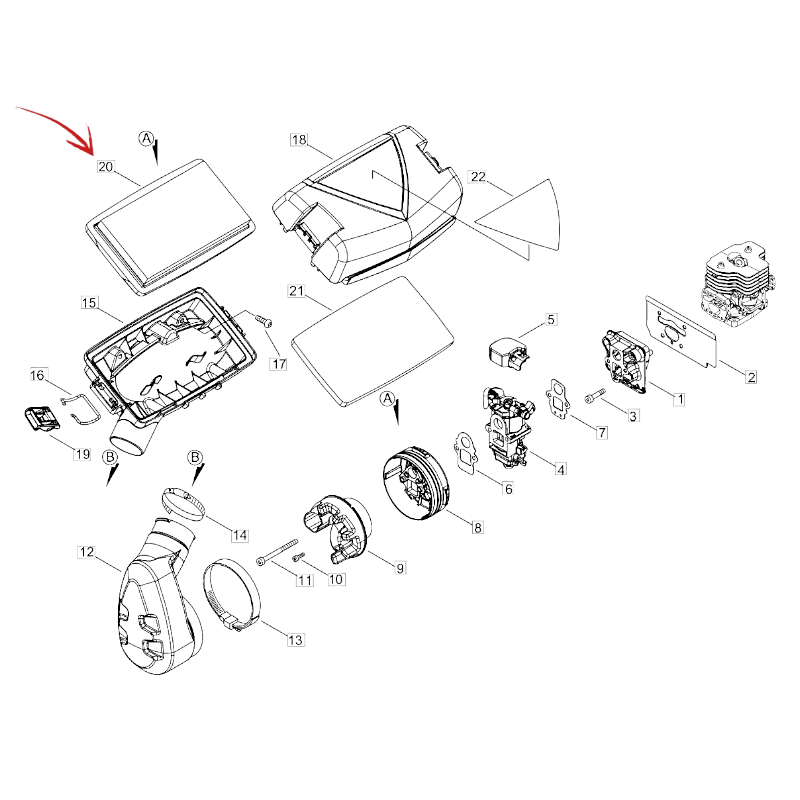 AIR FILTER FOR ECHO PB 8010 AND 9010T BLOWER