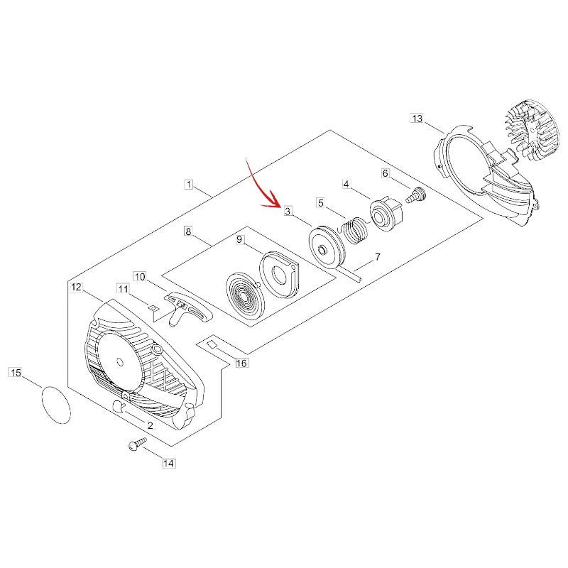 STARTER REEL FOR ECHO CHAINSAW CS 280-281-325-360-361-362-420