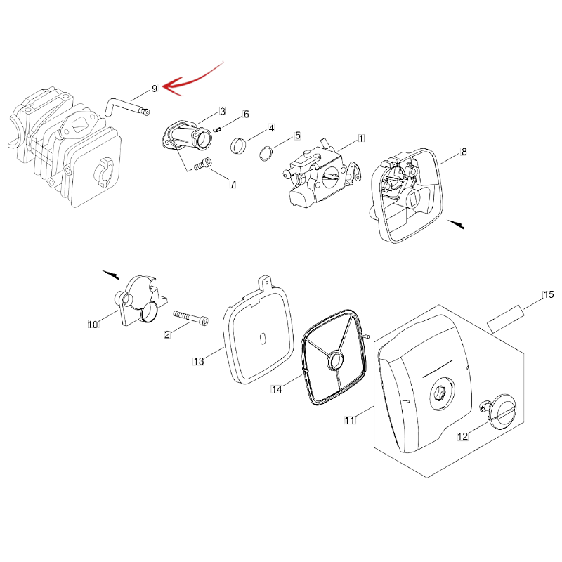 SUCTION TUBE FOR COLLECTOR - ECHO CS 360TES AND 362TES CHAINSAW