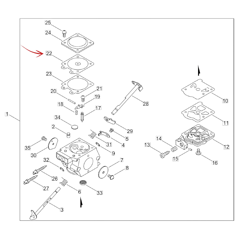 CARBURETOR DIAPHRAGM ECHO CS 360-361-362-4510
