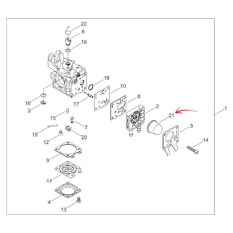 CARBURETOR PRIMER ECHO RM 3020-PB 2620 AND OTHER MODELS