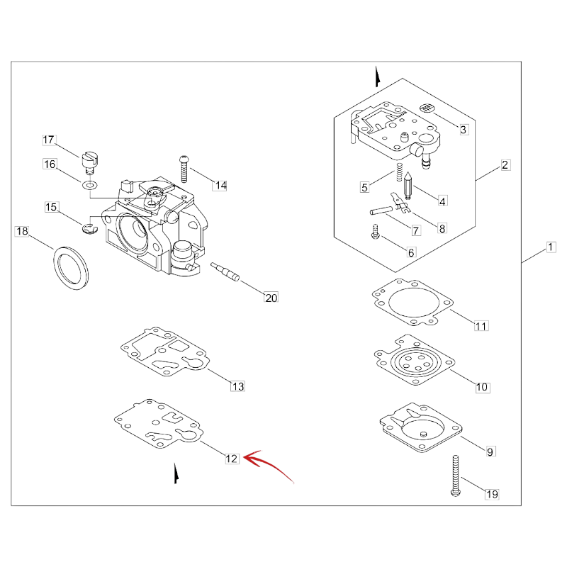 ECHO PB 770-7910-8010-9010 CARBURETOR PUMPING MEMBRANE