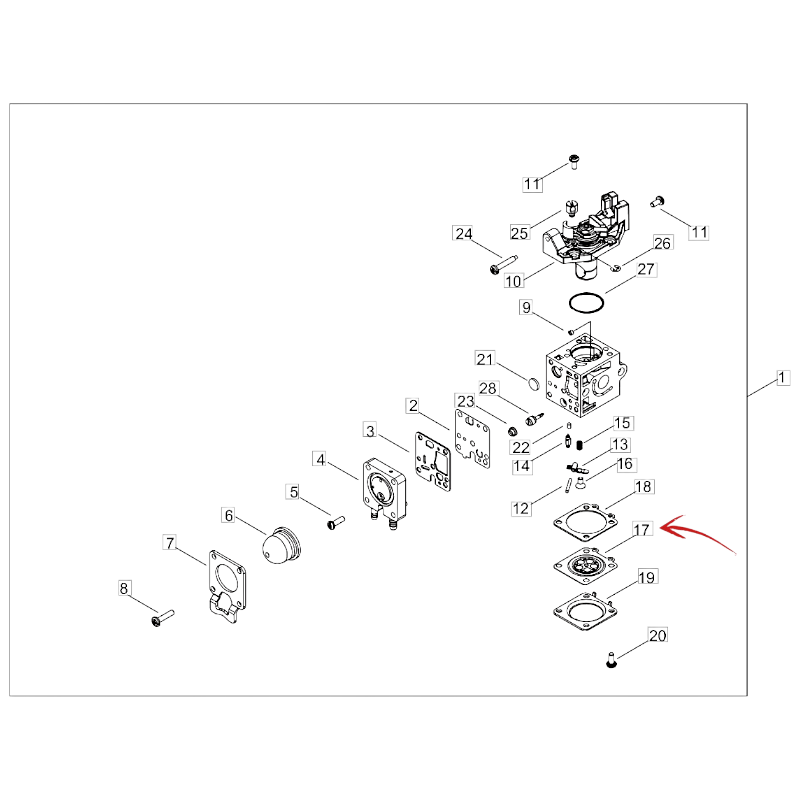 CARBURETOR DIAPHRAGM WITH DISK FOR ECHO SRM 222ESL TRIMMER