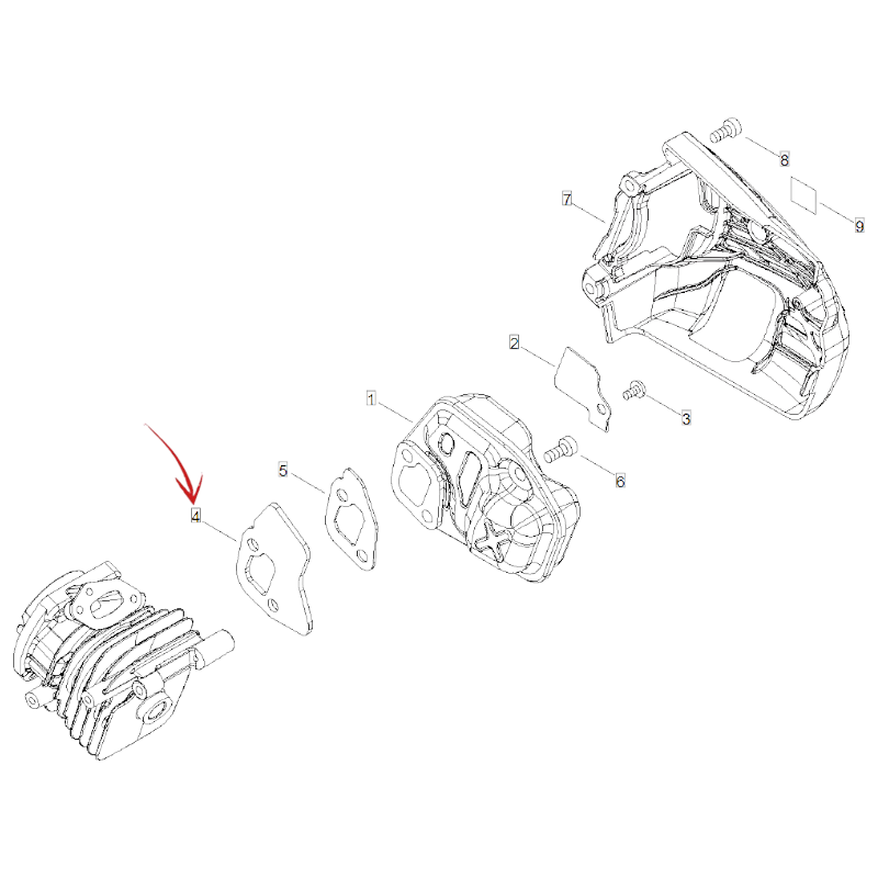 EXHAUST PLATE FOR ECHO CHAINSAW CS 2511TES AND 2511WES