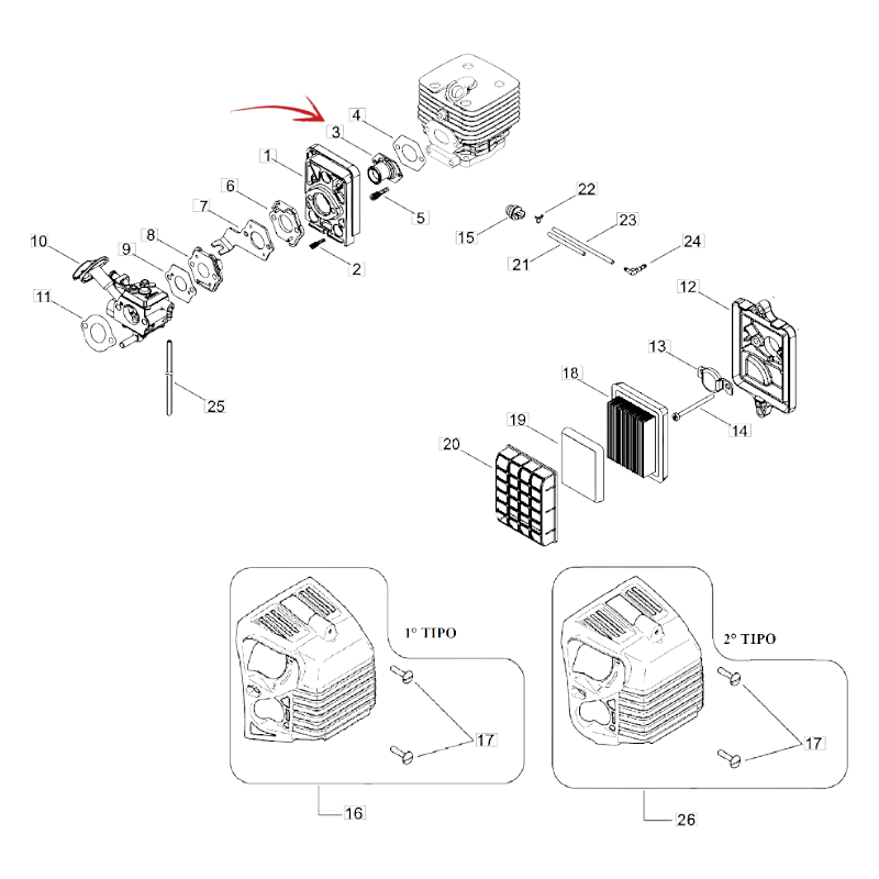 Intake Collector for ECHO 520 Brushcutter