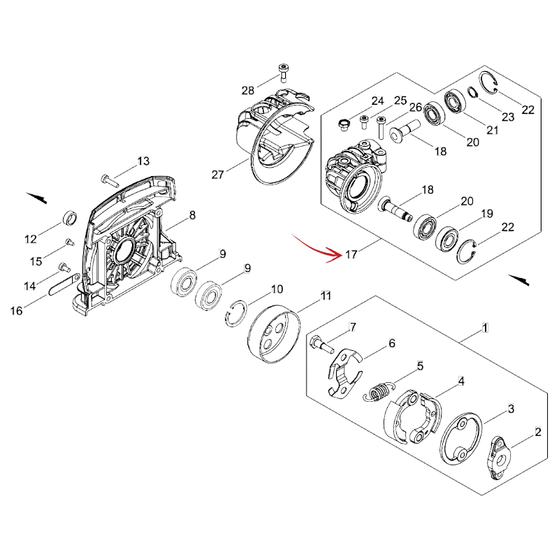 Gearbox for ECHO RM 520ES Brushcutter