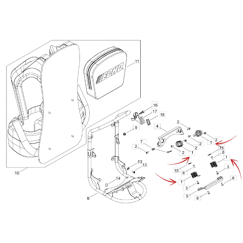 AMMORTIZZATORE TELAIO DECESPUGLIATORE ECHO RM 520ES