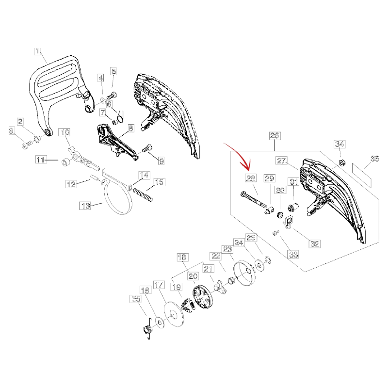 CHAIN TENSIONING SCREW FOR ECHO CHAINSAW CS 310-352-4400 AND OTHER MODELS