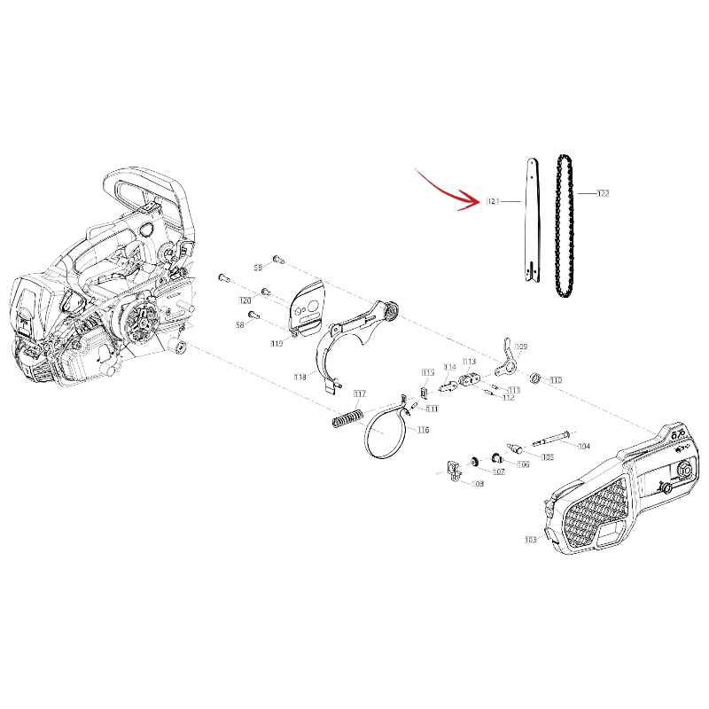 BAR FOR BLUE BIRD CSP 270 TC CHAINSAW