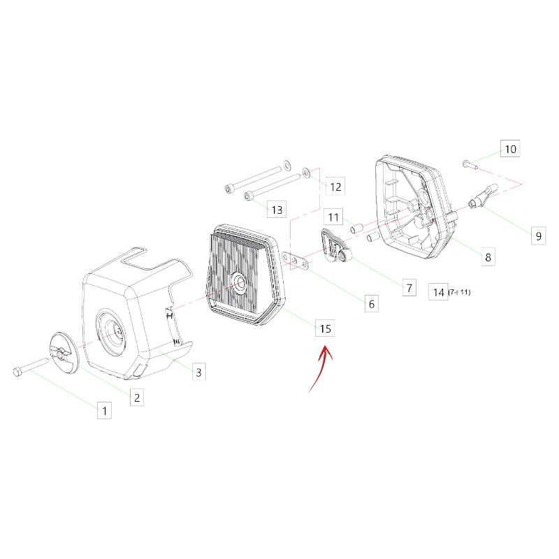 AIR FILTER FOR BLUE BIRD NEA 450-TW 610 STN BRUSH CUTTER AND OTHER MODELS
