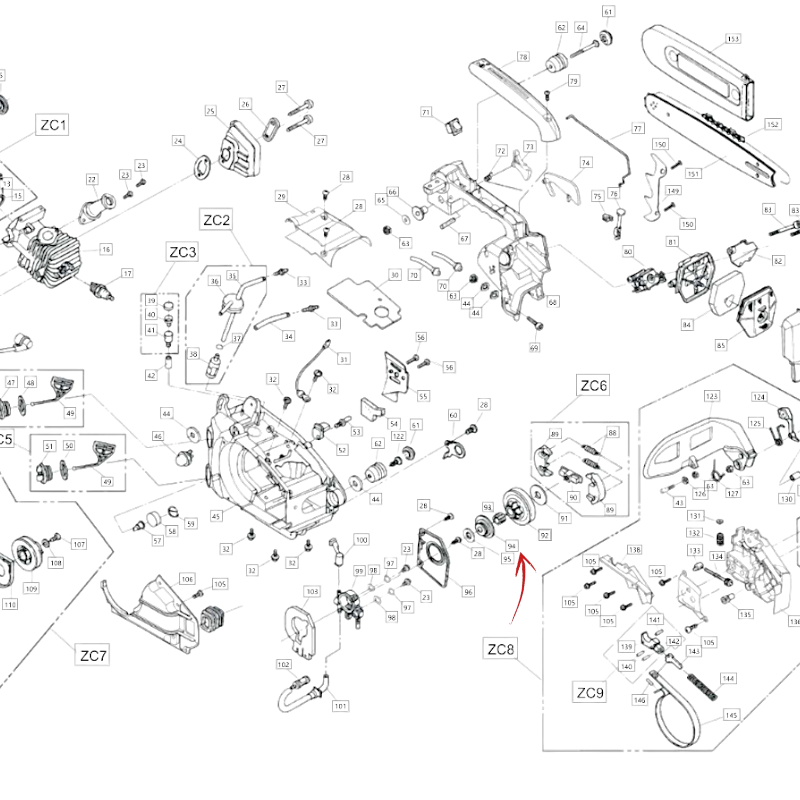 WORM GEAR FOR OIL PUMP CHAINSAW BLUE BIRD CS 250