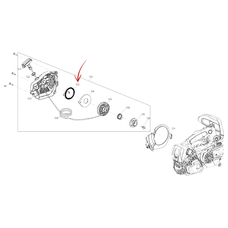 STARTER SPRING FOR BLUE BIRD CHAINSAW CSP 270 TC AND CSP 270 T