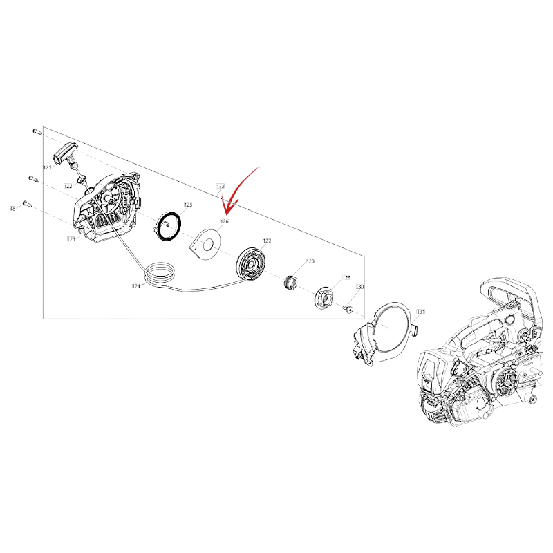 STARTER SPRING COVER FOR BLUE BIRD CHAINSAW CSP 270 TC AND CSP 270 T