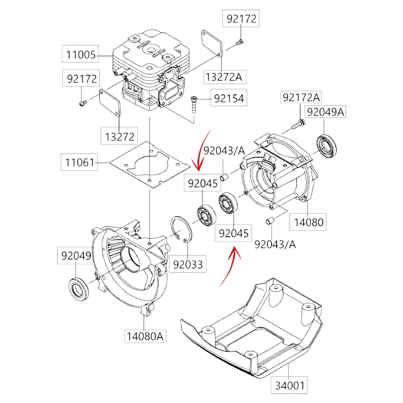 BEARING FOR BLUE BIRD BRUSH CUTTER KAWASAKI TJ 53E ENGINE