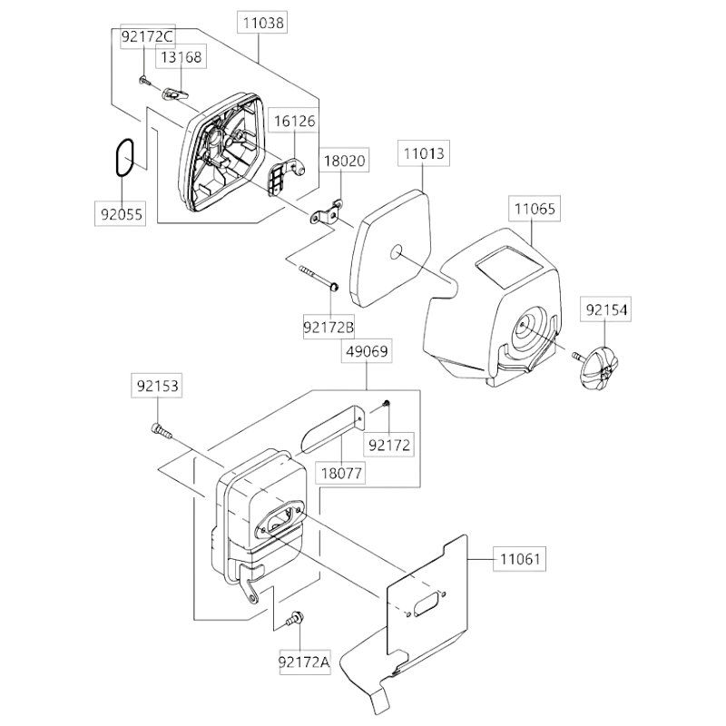Air Filter Cover for BLUE BIRD Brushcutter TJ 53E and Other Models