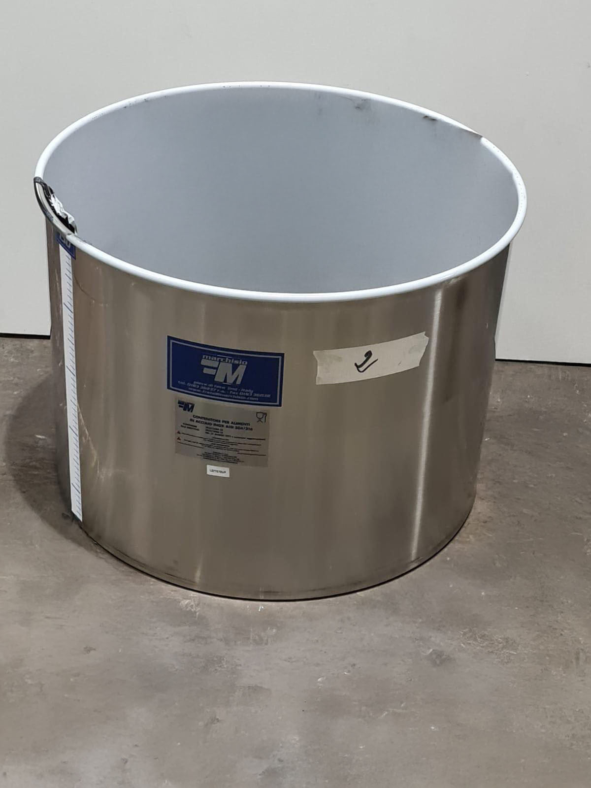 STAINLESS STEEL TANK LT 150 WITH FLAT BOTTOM COVER - OUTLET02 "SPEC"
