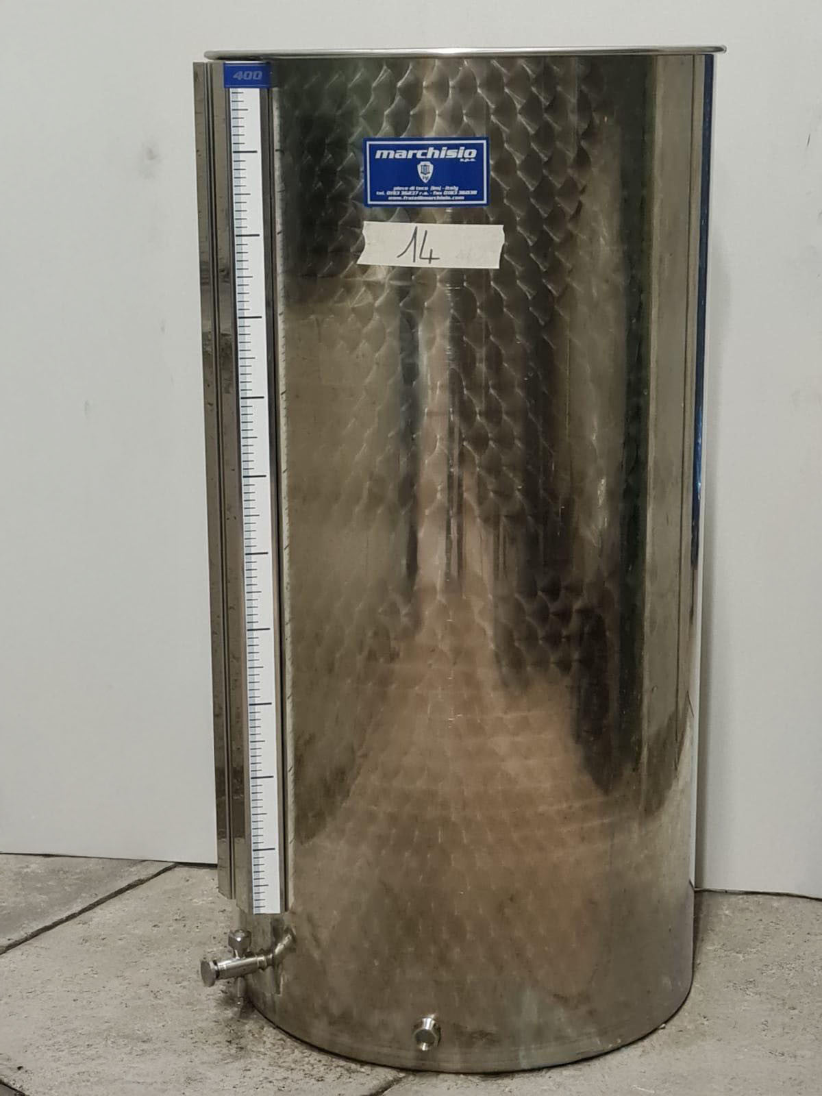 400L STAINLESS STEEL TANK WITH FLAT BOTTOM LID - OUTLET