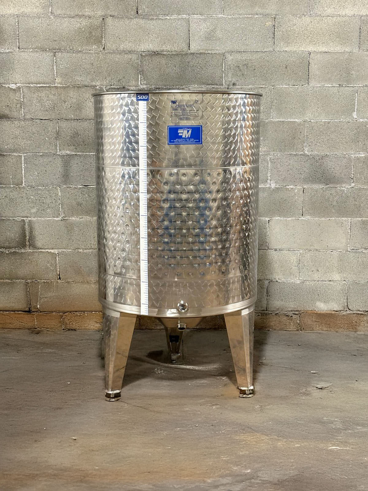 SERBATOIO INOX SEMPREPIENO AD ARIA FONDO BOMBATO CON FASCIA REFRIGERANTE 500 LT - OUTLET50