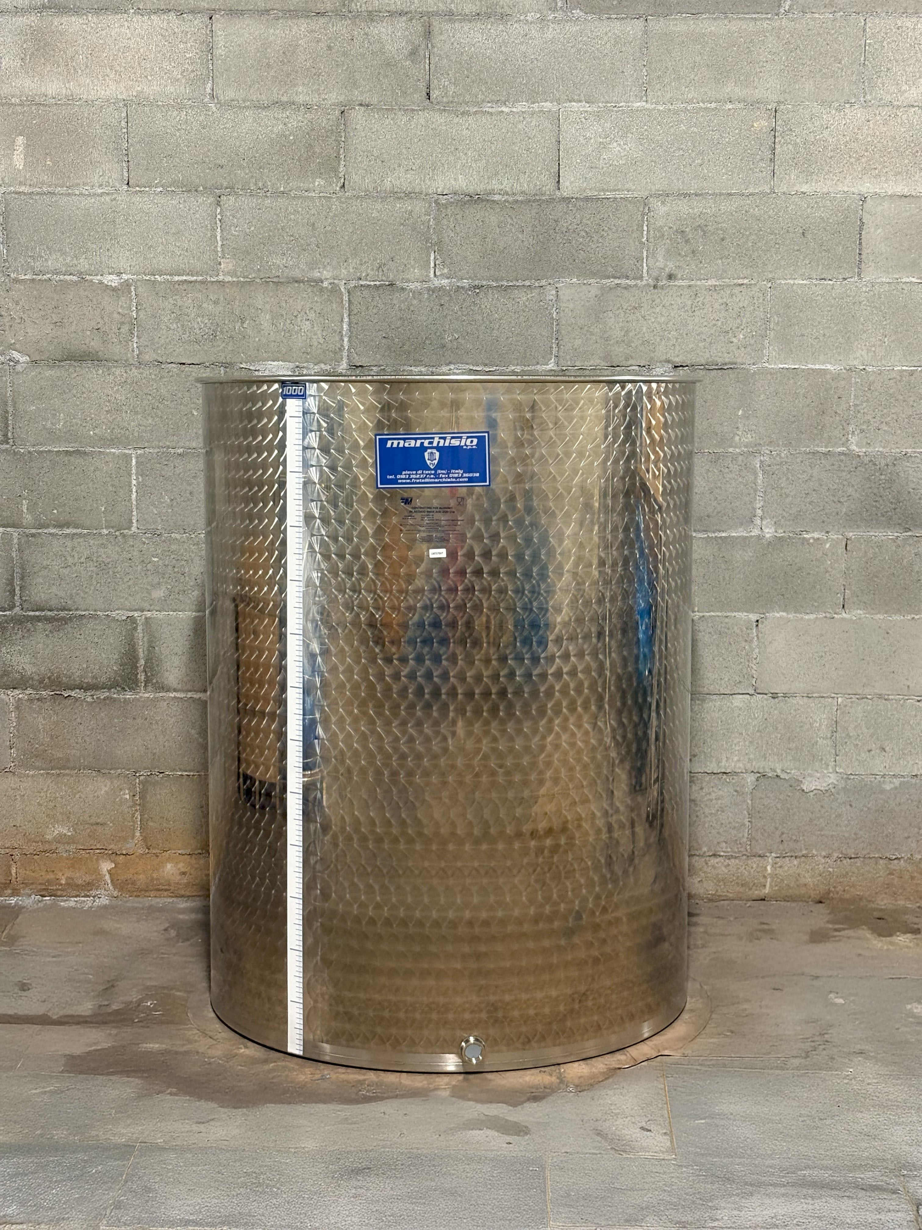 STAINLESS STEEL AIR-FILLED STORAGE TANK FLAT BOTTOM 1000 LT - OUTLET120