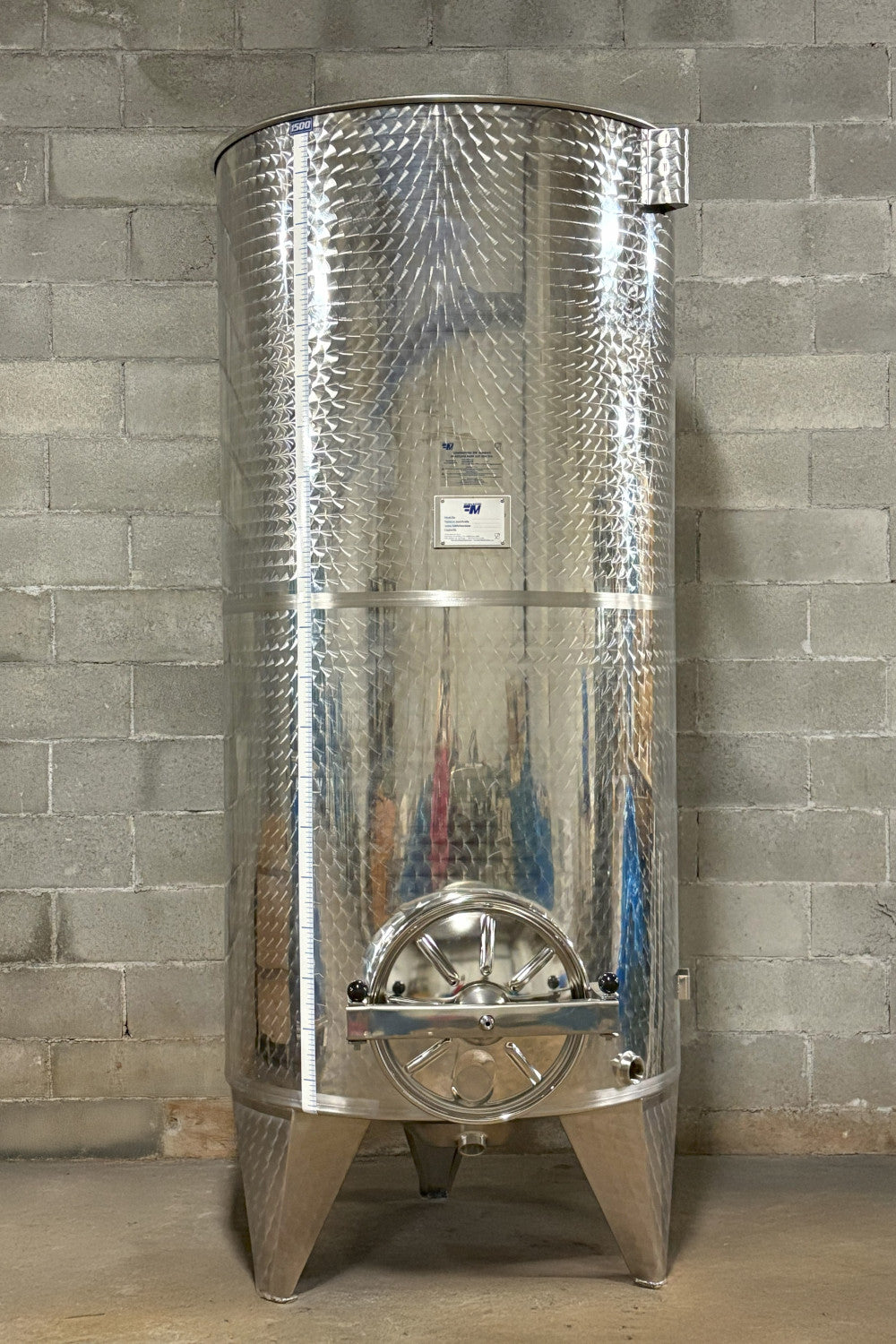 STAINLESS STEEL AIR PRESSURE TANK WITH CONVEX BOTTOM 1500 LT - OUTLET125