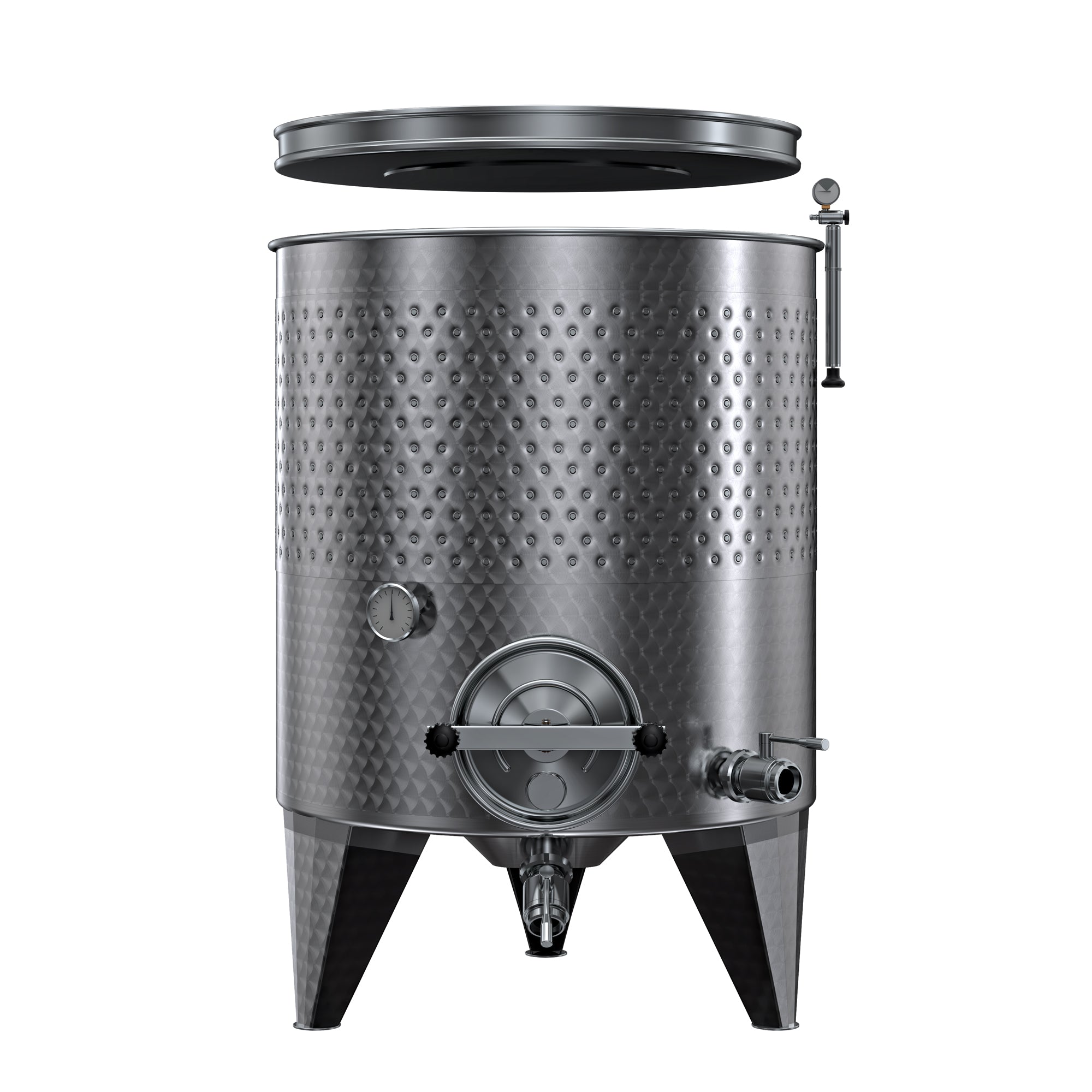 SERBATOIO INOX SEMPREPIENO AD ARIA "OPTIONAL" CON FASCIA LT 500 FONDO BOMBATO CON PIEDI