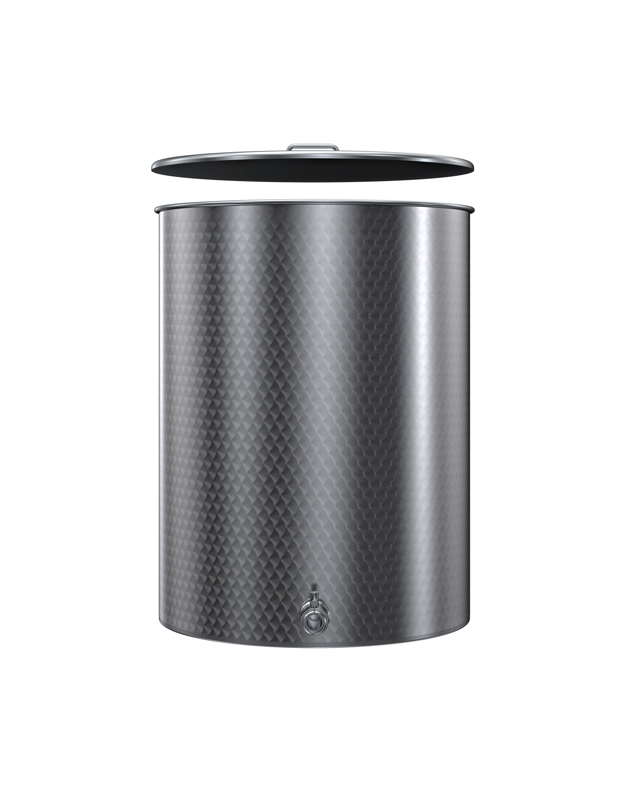 SERBATOIO INOX LT 250 CON COPERCHIO FONDO PIANO