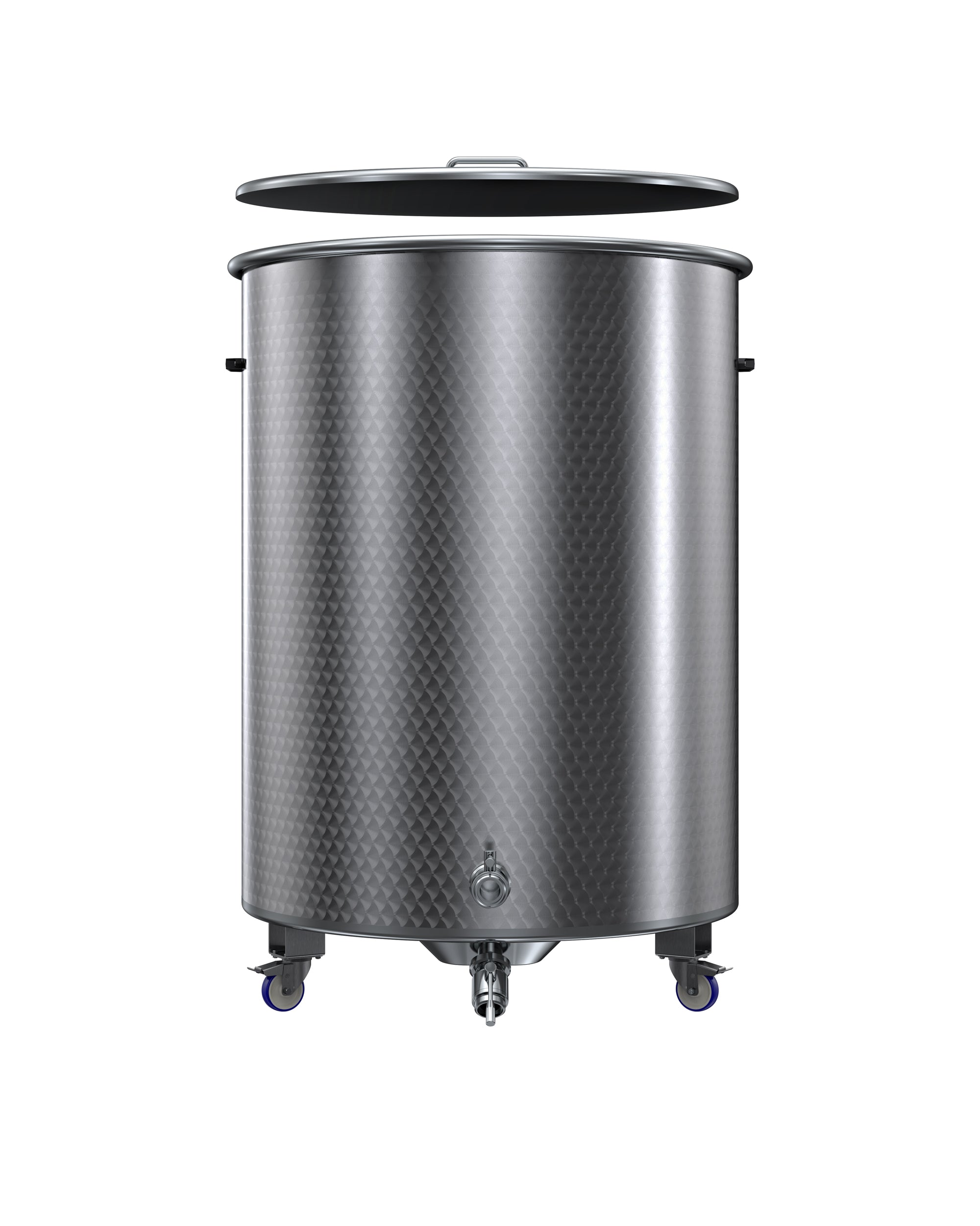 SERBATOIO INOX CON RUOTE LT 150 FONDO BOMBATO
