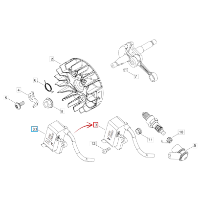 BOBINA ACCENSIONE MOTOSEGA ECHO CS 2511TES