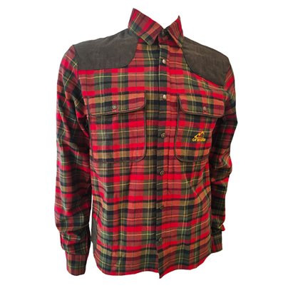 CAMICIA FLANELLA VERDE/ROSSA CON INSERTI