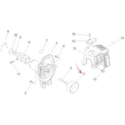 COUVERCLE D'EMBRAYAGE POUR DÉBROUSSAILLEUSE ECHO SRM 222 ESL ET AUTRES MODÈLES