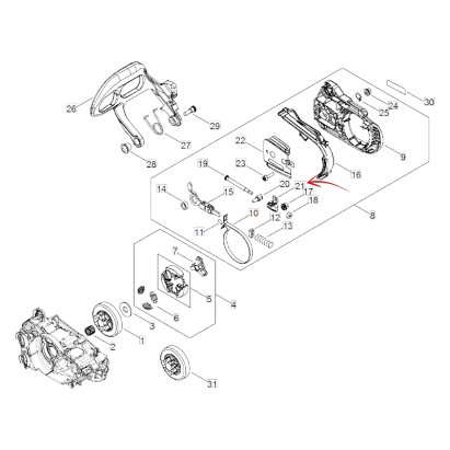 COLLARINO SUPPORTO TENDICATENA MOTOSEGA ECHO CS 2511-490-501-DCS 2500-3500