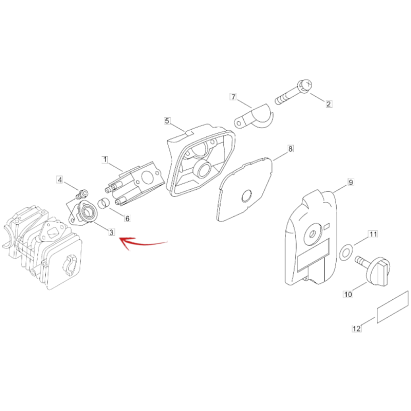 COLLETTORE ASPIRAZIONE MOTOSEGA ECHO CS 260-270-280-281-2600-2700