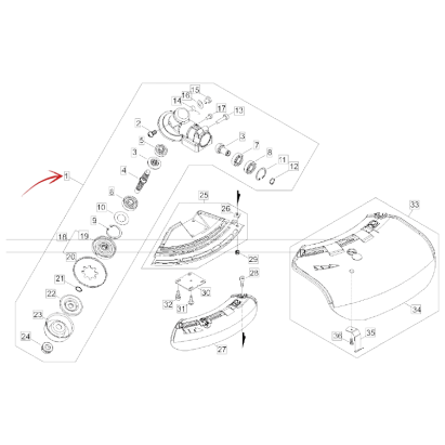 VOLLSTÄNDIGE Kegelradgruppe FÜR DEN DECESPUGLIATORE ECHO SRM 520ESU-420ES-RM 520ES
