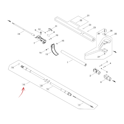 COMPLETE FLEXIBLE SHAFT FOR ECHO RM 520ES TRIMMER