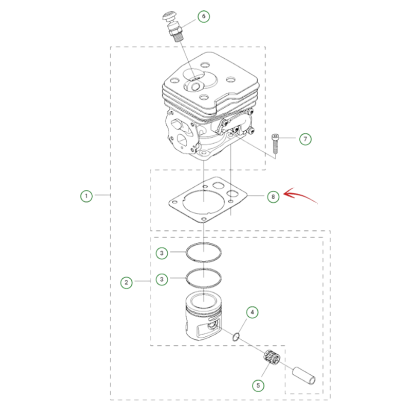 CYLINDER GASKET FOR HUSQVARNA 345-545 BRUSH CUTTER
