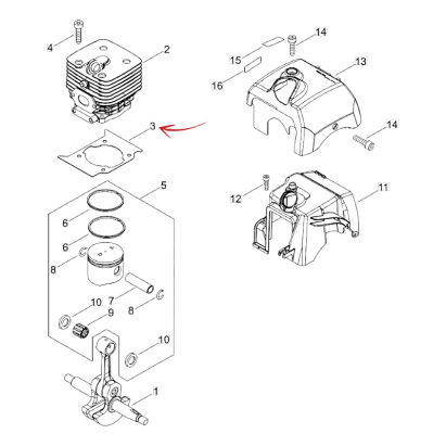 CYLINDER GASKET FOR ECHO 520 STRIMMER