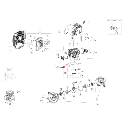 CYLINDER GASKET FOR EFCO 5300-5500 STRIMMER