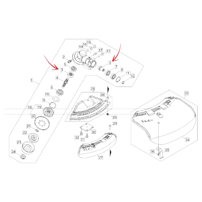 CONICAL GEAR KIT FOR ECHO SRM 520ESU BRUSH CUTTER AND OTHER MODELS
